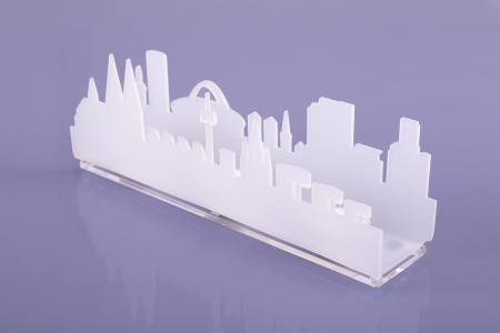 Preview: Dom Teelicht Skyline - Double - Weiß satiniert