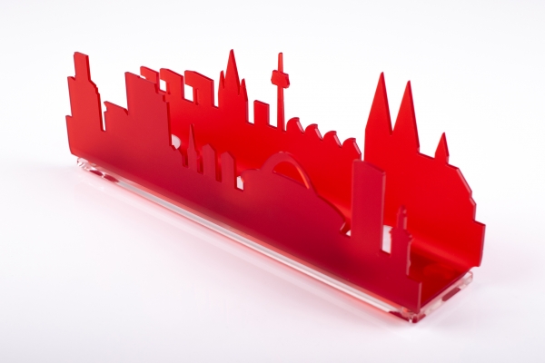 Dom Teelicht Skyline - Double - Rot satiniert